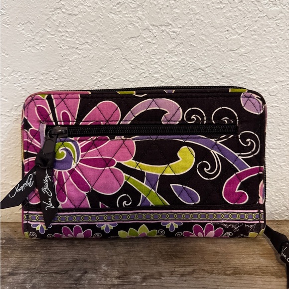 Vera Bradley Floral Women's Quilted Purple Punch Large Wallet - Picture 2 of 6